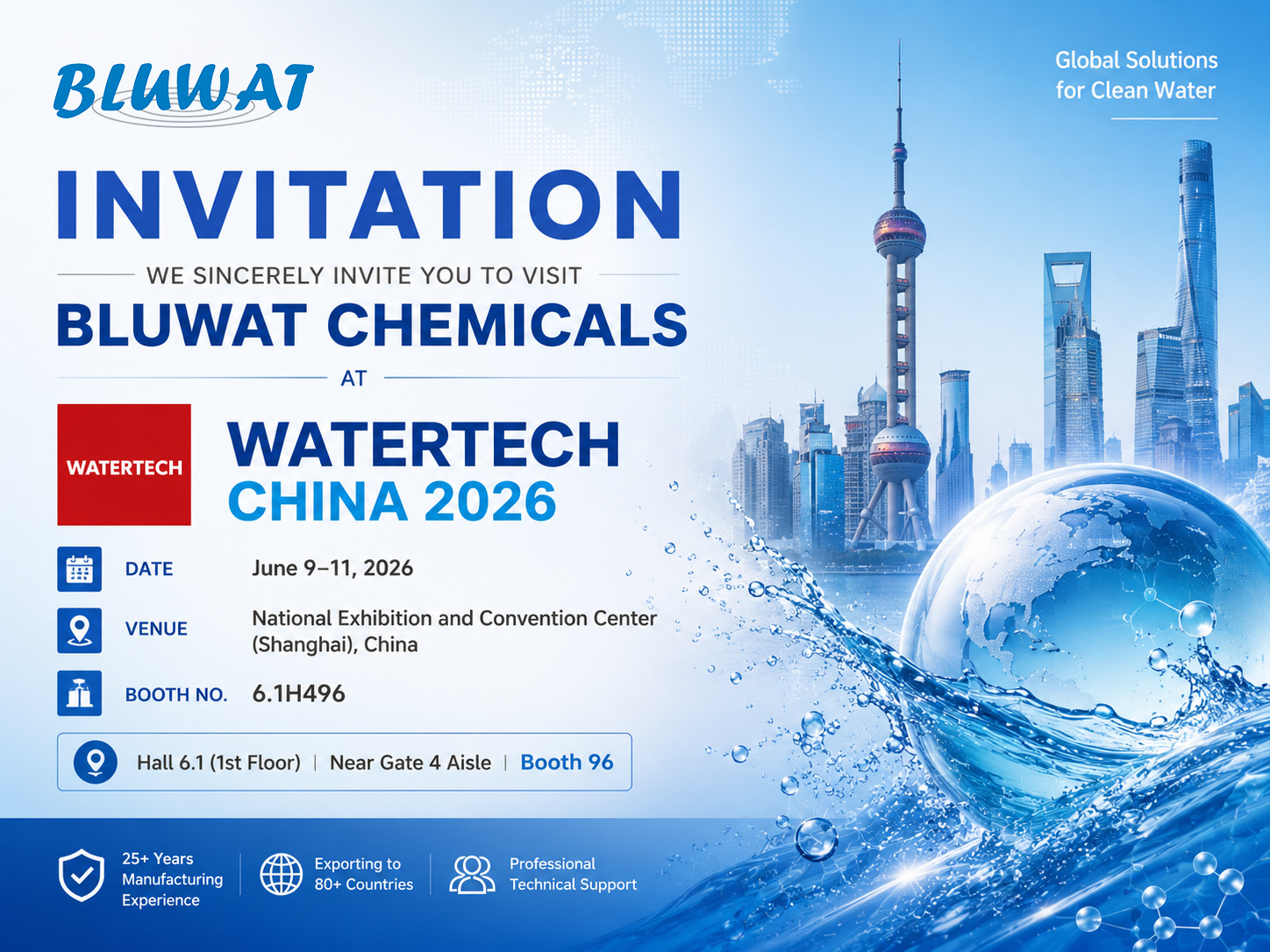 Ultimi blog aziendali su Incontra Bluwat Chemicals al WATERTECH CHINA 2026