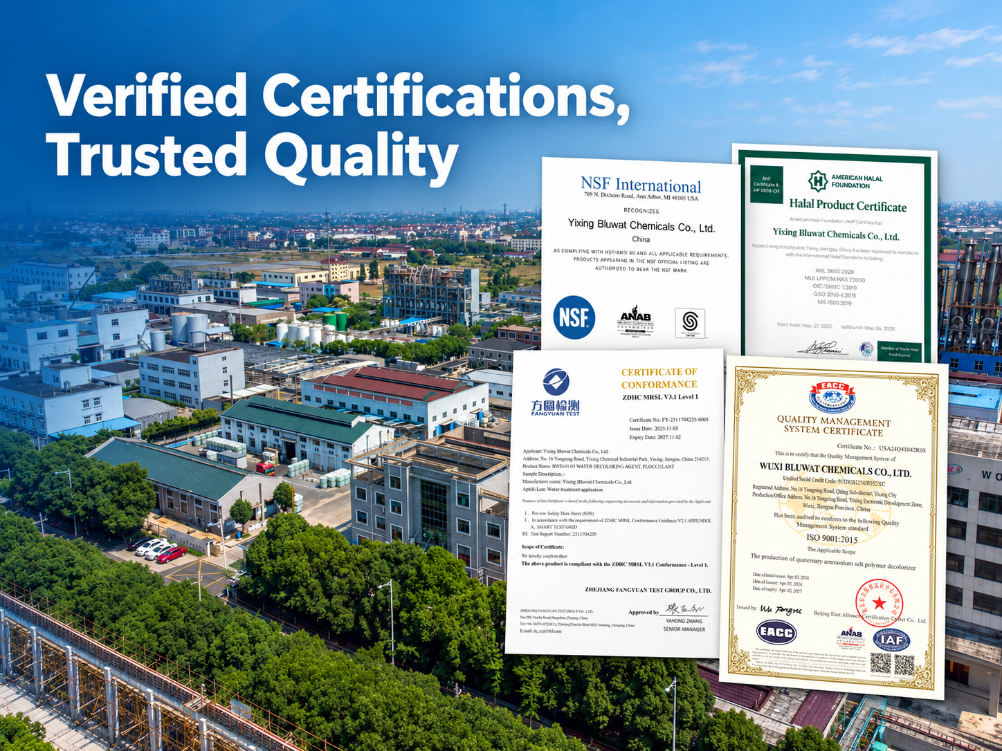 Ultimi blog aziendali su Bluwat Chemicals Strengthens Buyer Confidence with Verifiable NSF, Halal, ZDHC and ISO Credentials