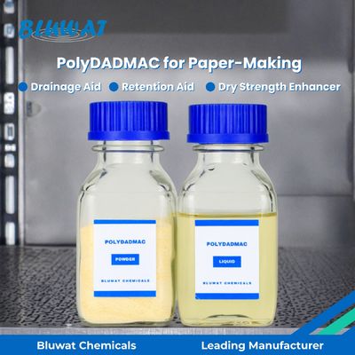 comprare PolyDADMAC per la fabbricazione della carta: Ausilio di ritenzione, Ausilio di drenaggio e Miglioratore della resistenza a secco | Bluwat Chemicals fabbricazione online