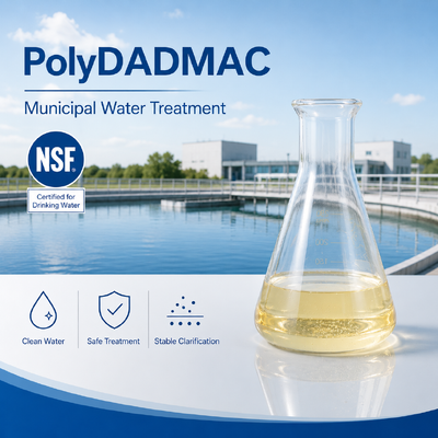 Acquistare PoliDADMAC polimero ammonio quaternario liquido ad alta carica cationico certificato NSF con un tenore di solido del 20%, 40%, 50% fabbricazione online