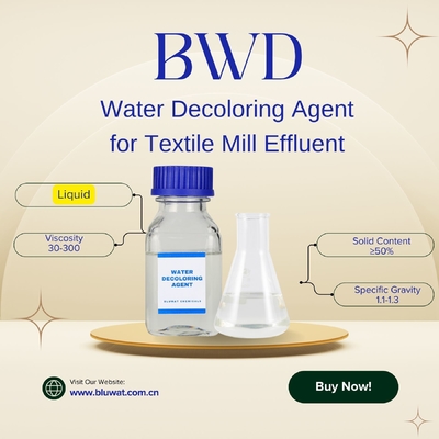 Agente di rimozione del colore per la chiarificazione dell'acqua Tintura dei tessuti Acque reflue di fabbricazione tessile Effluenti di fabbricazione di tessuti Acque reflue