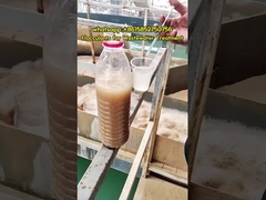 Prova di flocculazione della poliacrilammide in un impianto di trattamento delle acque reflue.